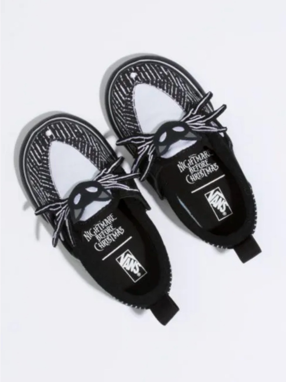 Vans Kids' Black & White Nightmare Before Christmas Slip-On Sneakers